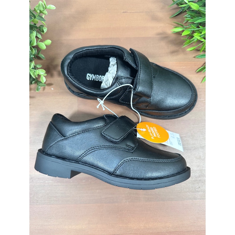 Gymboree Boys Dress Shoes Black Hook and Loop Formal Oxford Size 12